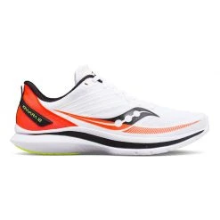Saucony Men's Kinvara 12 Running Shoe - White/VIZI Red - Regular (D)