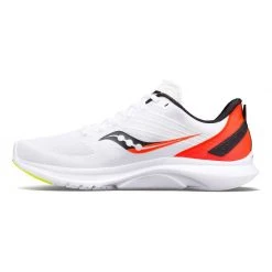 Saucony Men's Kinvara 12 Running Shoe - White/VIZI Red - Regular (D)