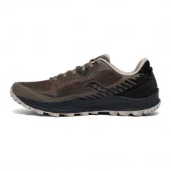 Saucony Men's Peregrine 11 Trail Running Shoes - Gravel/Black - Regular (D)