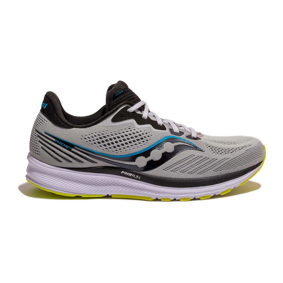 Saucony Men's Ride 14 Running Shoe - Fog/Black/Storm - Regular (D) Shoes 1 Saucony Men's Ride 14 Running Shoe - Fog/Black/Storm - Regular (D) Shoes