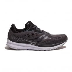 Saucony Men's Ride 14 Running Shoe - Charcoal/Black - Regular (D) Shoes