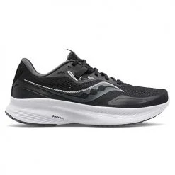 Saucony Men's Guide 15 Running Shoe - Black/White - Wide (2E)