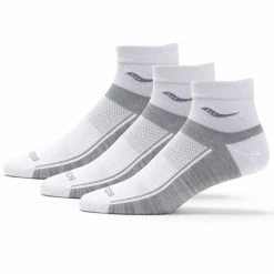 Saucony Unisex Inferno Ultralight Quarter 3-pack Socks - White Assorted