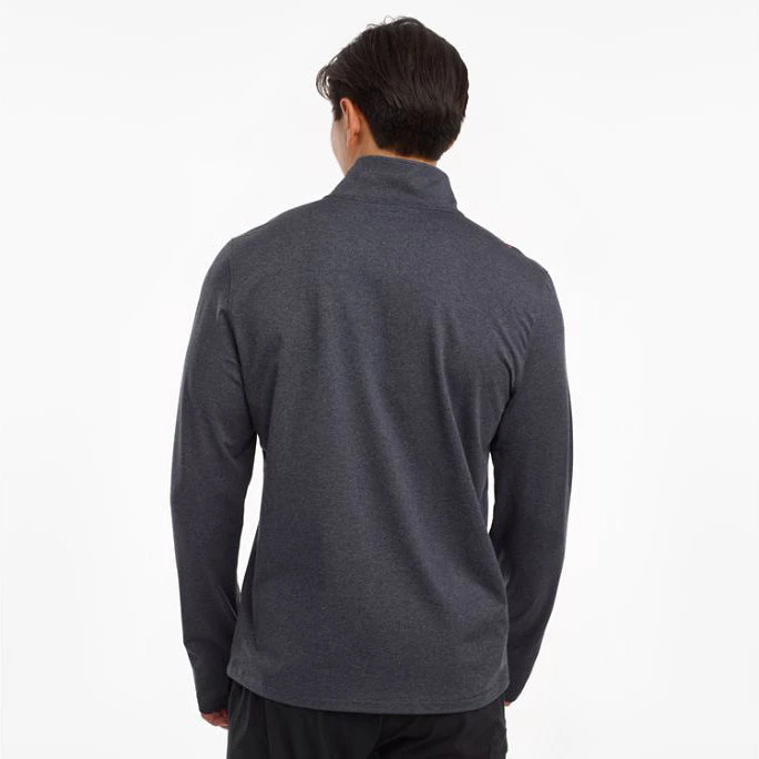 Saucony Tops Men's Sunday 1/4 Zip - Blue Nights Heather 2 Saucony Tops Men's Sunday 1/4 Zip - Blue Nights Heather