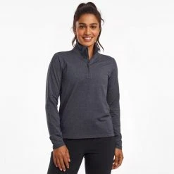 Saucony Women's Sunday 1/4 Zip - Blue Nights Heather Tops