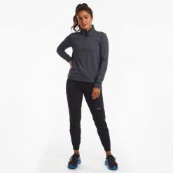 Saucony Women's Sunday 1/4 Zip - Blue Nights Heather Tops