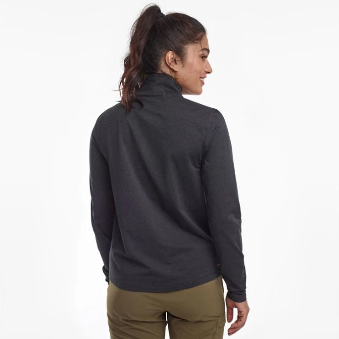 Saucony Women's Sunday 1/4 Zip - Black Heather 3 Saucony Women's Sunday 1/4 Zip - Black Heather