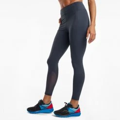 Saucony Women's Fortify High Rise 7/8 Tight - Blue Nights Bottoms