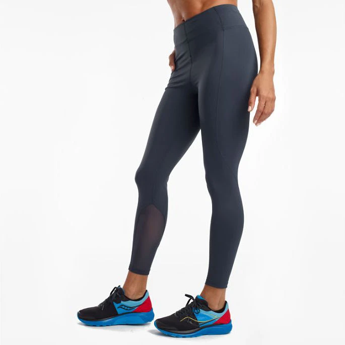 Saucony Women's Fortify High Rise 7/8 Tight - Blue Nights Bottoms 1 Saucony Women's Fortify High Rise 7/8 Tight - Blue Nights Bottoms