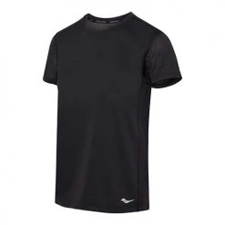 Saucony Women's Stopwatch Short Sleeve - Black Tops