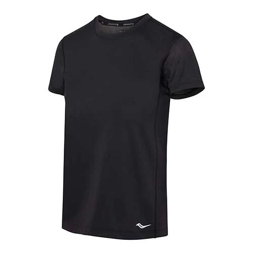 Saucony Women's Stopwatch Short Sleeve - Black Tops 1 Saucony Women's Stopwatch Short Sleeve - Black Tops