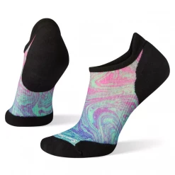 Smartwool Women's Run Targeted Cushion Marble Wash Print Low Ankle Socks - Mint