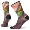 Smartwool Women's Bike Zero Cushion Mountain Print Crew Socks - Bright Coral