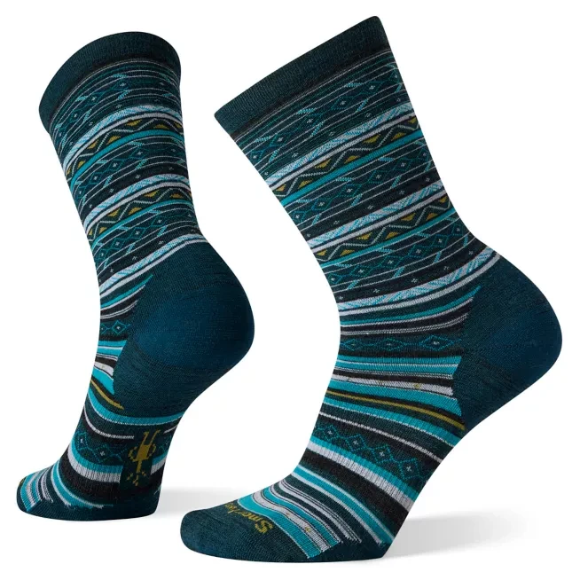 Smartwool Women's Everyday Zig Zag Valley Crew Socks - Twilight Blue 1 Smartwool Women's Everyday Zig Zag Valley Crew Socks - Twilight Blue