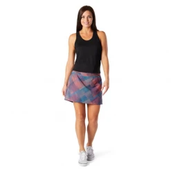 Smartwool Women's Merino Sport Lined Skirt - Light Ocean Abyss Mountain Plaid Print