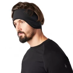 Smartwool Run Merino Sport Fleece Wind Training Headband - Black