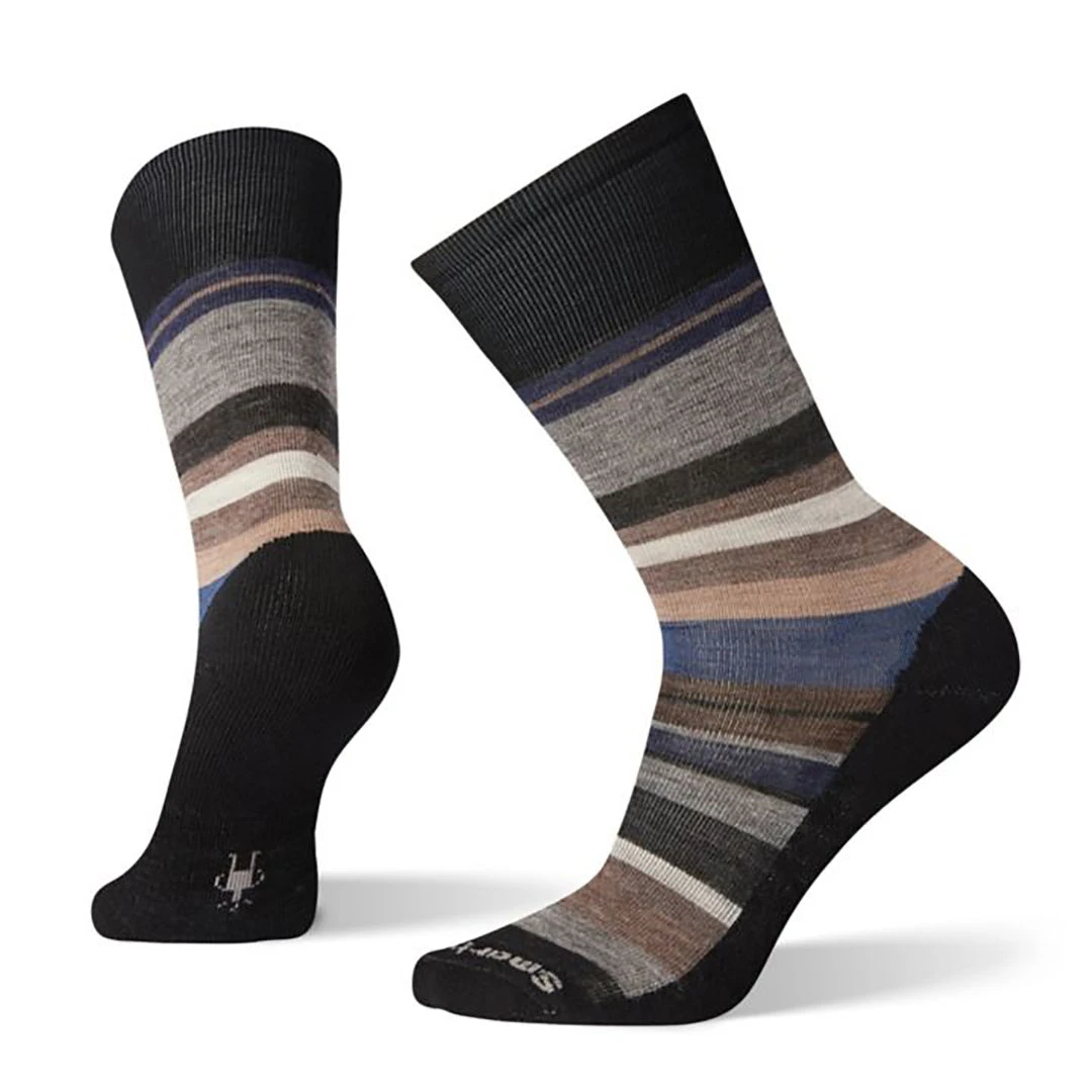 Smartwool Men's Everyday Saturnsphere Crew Socks - Black/Deep Navy 1 Smartwool Men's Everyday Saturnsphere Crew Socks - Black/Deep Navy