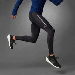 Adidas Men's Saturday Warm Running Leggings - Black Apparel