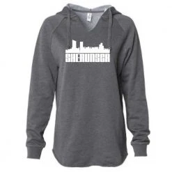 Gazelle Sports Tops Women's She Runs GR Skyline California Wave Wash Hoodie - Shadow/White