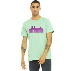 Gazelle Sports Unisex She Runs GR Skyline Triblend T-Shirt - Mint Triblend/Pink Ombre Apparel