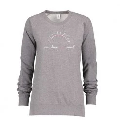 Gazelle Sports Women's Rise Shine Run Repeat PFC Pullover Crew - Dark Heather