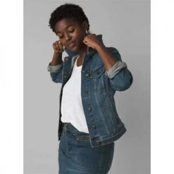 Prana Women's Slate Rim Denim Jacket - True Blue Jackets & Vests