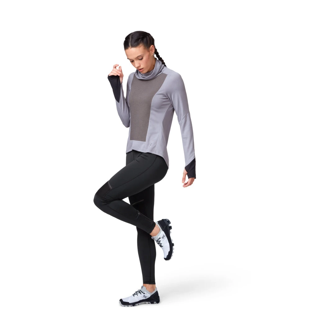 On Running Women's Weather Shirt - Fossil/Rock Tops 4 On Running Women's Weather Shirt - Fossil/Rock Tops