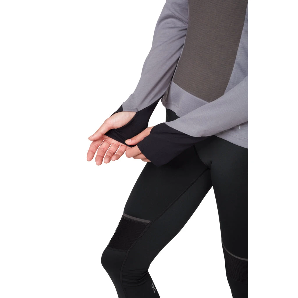 On Running Women's Weather Shirt - Fossil/Rock Tops 8 On Running Women's Weather Shirt - Fossil/Rock Tops