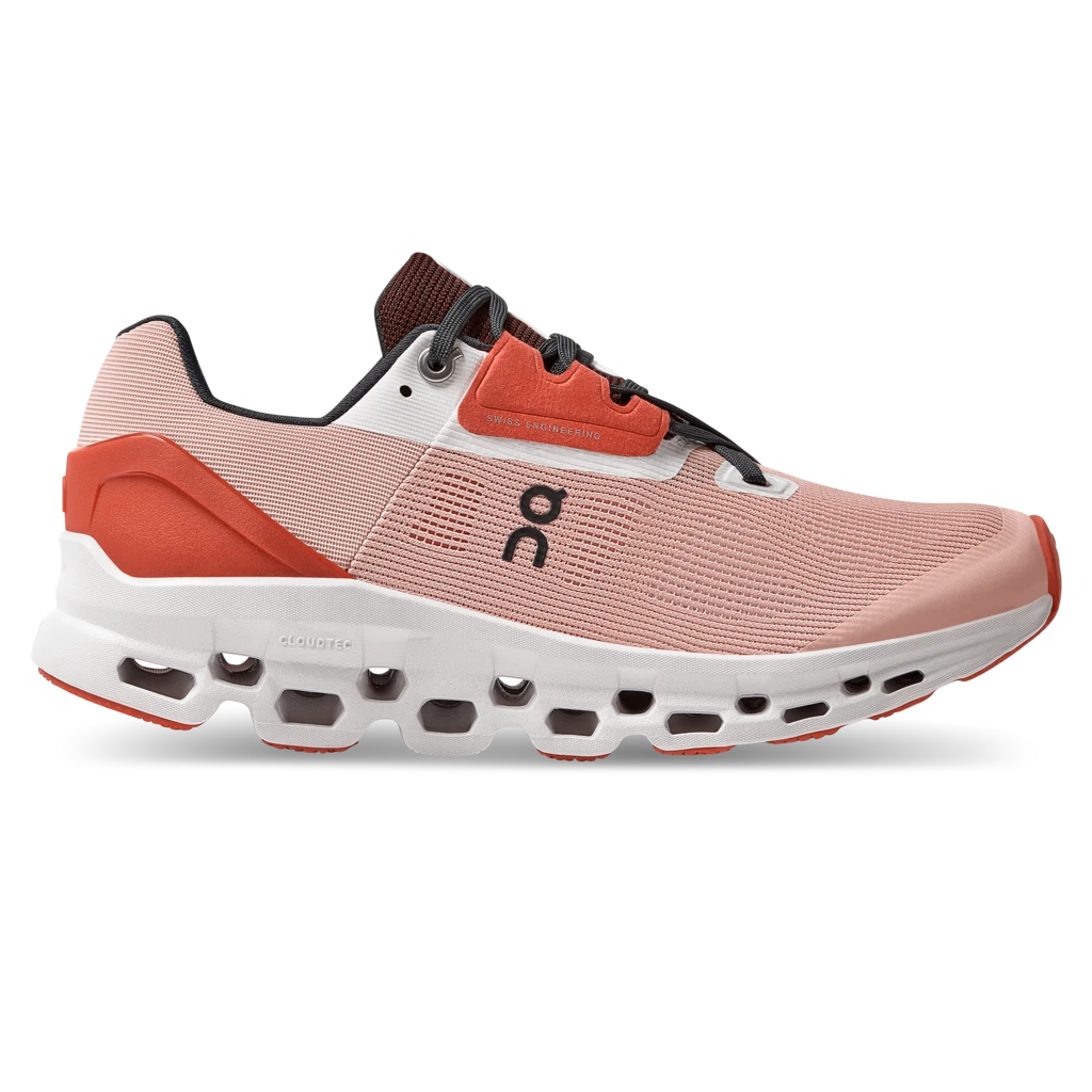 On Running Women's Cloudstratus Running Shoe - Rose/Red - Regular (B) 1 On Running Women's Cloudstratus Running Shoe - Rose/Red - Regular (B)