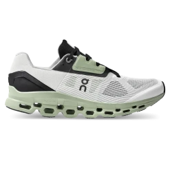 On Running Men's Cloudstratus Running Shoe - White/Black - Regular (D) Shoes