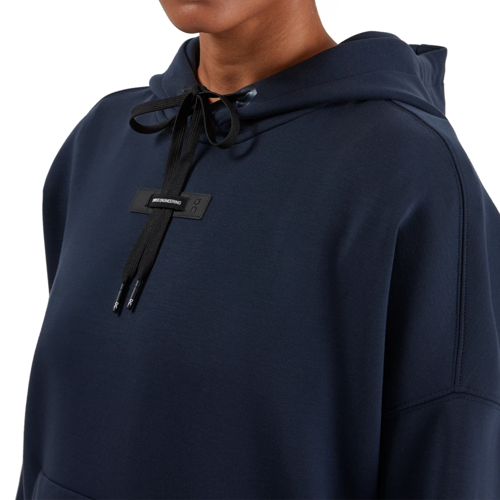 On Running Tops Women's Hoodie - Navy 4 On Running Tops Women's Hoodie - Navy
