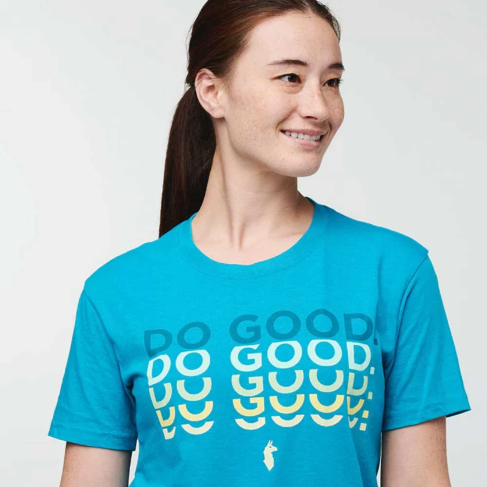Cotopaxi Women's Do Good Repeat T-Shirt - Mineral Blue Tops 3 Cotopaxi Women's Do Good Repeat T-Shirt - Mineral Blue Tops