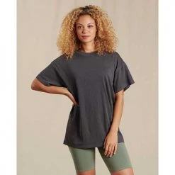 Toad And Co Tops Women's Primo Oversized Short Sleeve Crew - Soot