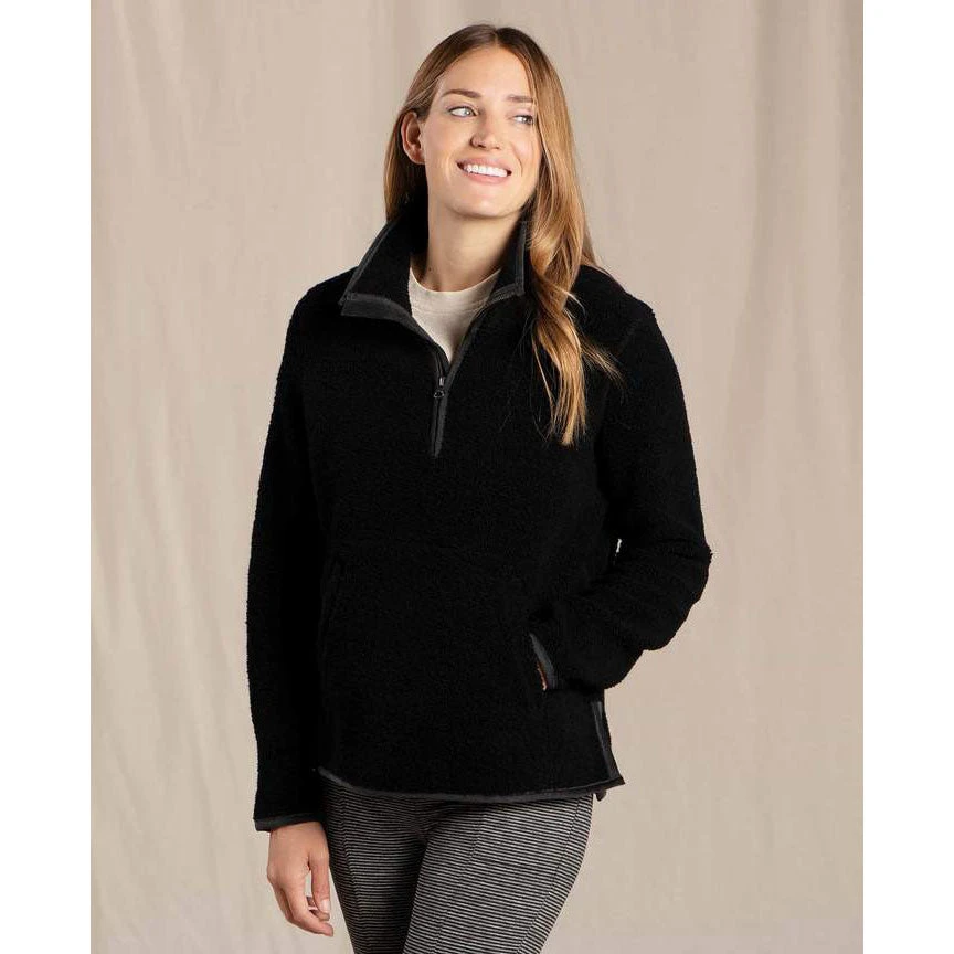 Toad And Co Women's Telluride Sherpa Pullover - Black Tops 1 Toad And Co Women's Telluride Sherpa Pullover - Black Tops