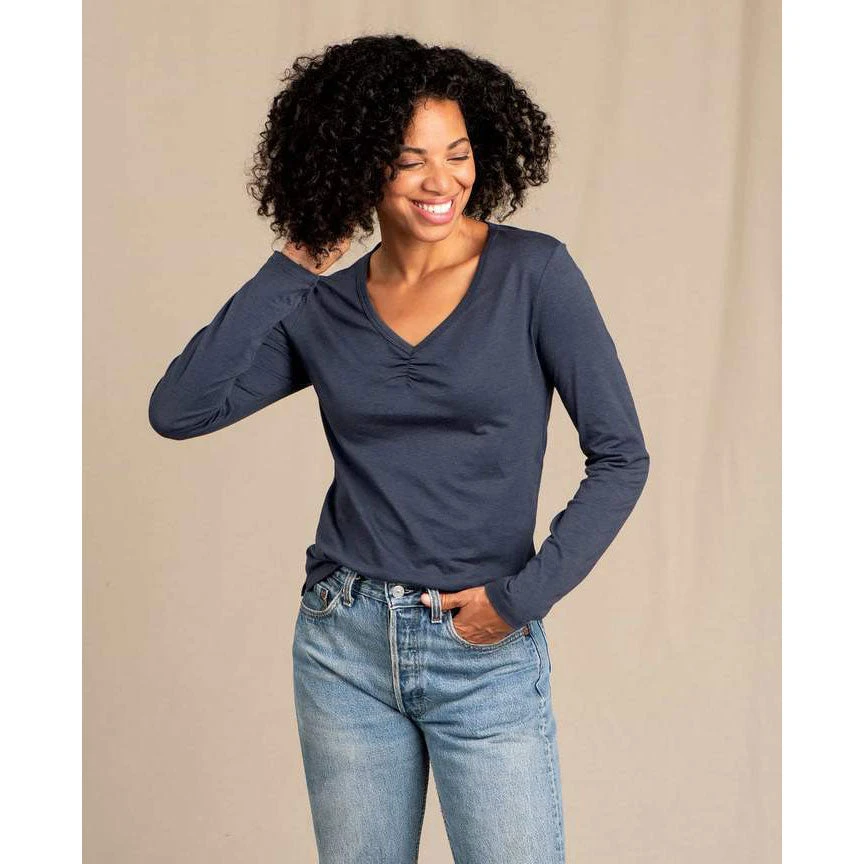 Toad And Co Women's Rose Long Sleeve Tee - True Navy 1 Toad And Co Women's Rose Long Sleeve Tee - True Navy