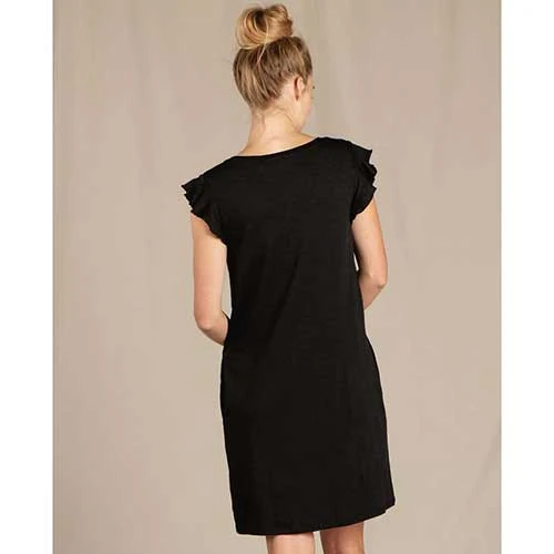 Toad And Co Women's Rufflita Short Sleeve Dress - Black Dresses & Skirts 2 Toad And Co Women's Rufflita Short Sleeve Dress - Black Dresses & Skirts
