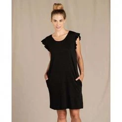 Toad And Co Women's Rufflita Short Sleeve Dress - Black Dresses & Skirts