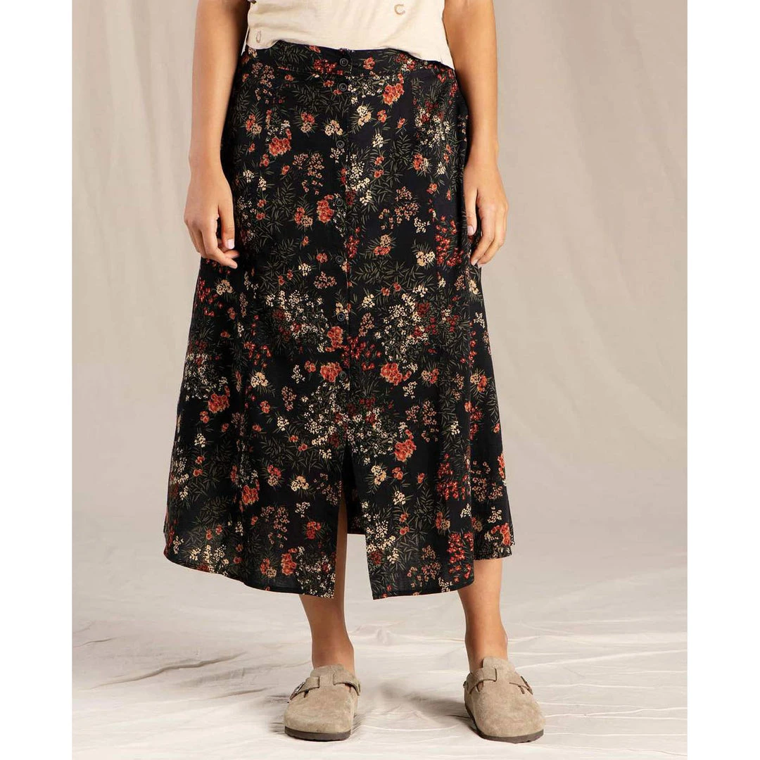Toad And Co Dresses & Skirts Women's Manzana Pull-On Skirt - Black Floral Print 1 Toad And Co Dresses & Skirts Women's Manzana Pull-On Skirt - Black Floral Print