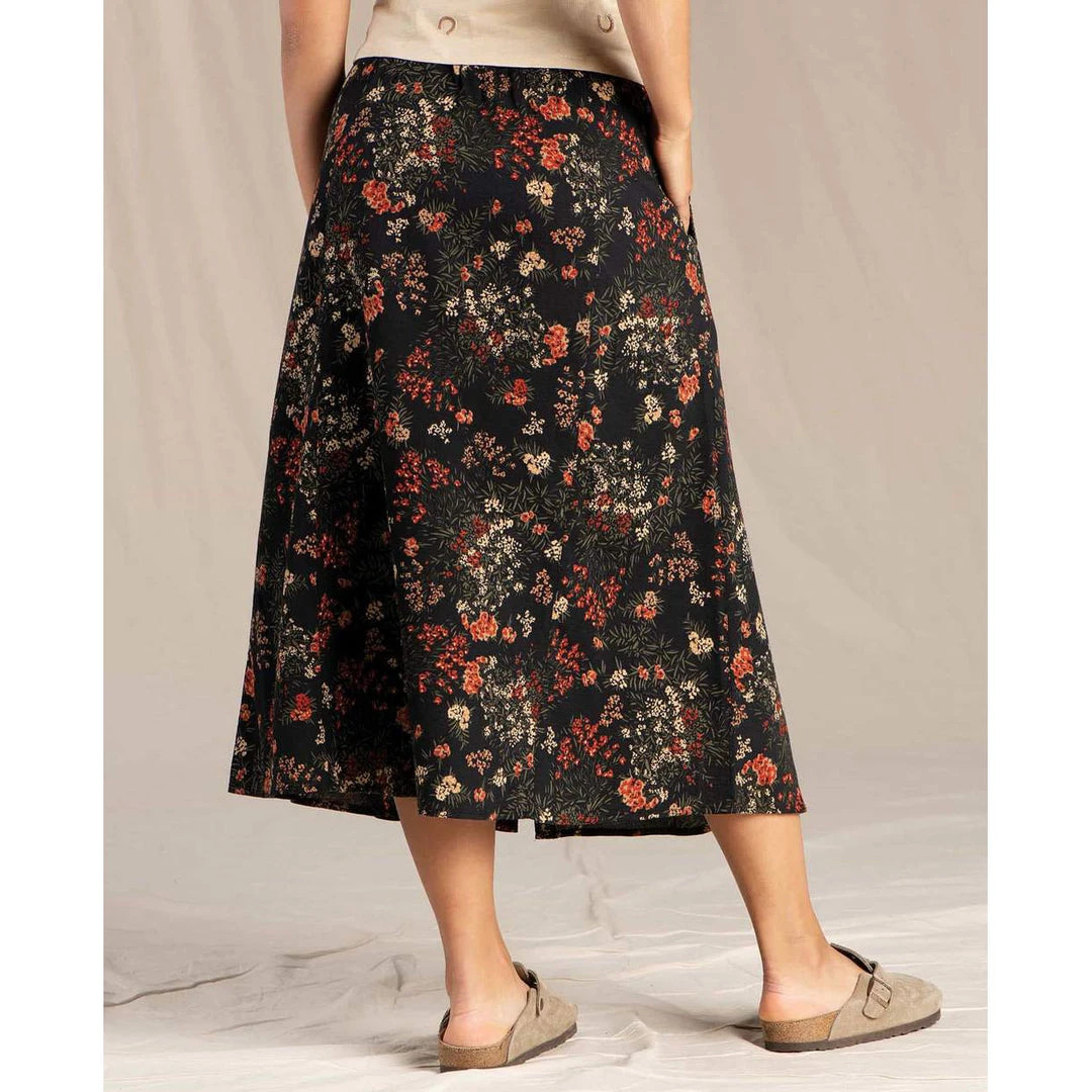Toad And Co Dresses & Skirts Women's Manzana Pull-On Skirt - Black Floral Print 2 Toad And Co Dresses & Skirts Women's Manzana Pull-On Skirt - Black Floral Print