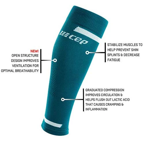 CEP Socks Men's The Run Compression Calf Sleeves 4.0 - Petrol 5 CEP Socks Men's The Run Compression Calf Sleeves 4.0 - Petrol