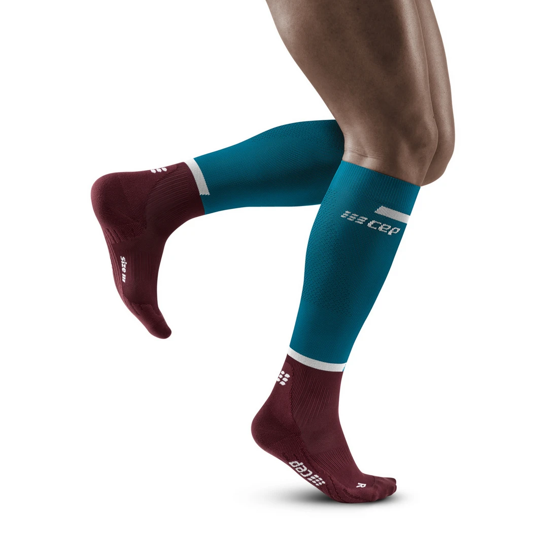 CEP Men's The Run Compression Socks 4.0 - Petrol/Dark Red 3 CEP Men's The Run Compression Socks 4.0 - Petrol/Dark Red