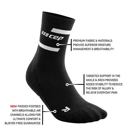 CEP Women's The Run Compression Mid Cut Socks 4.0 - Ocean/Petrol 3 CEP Women's The Run Compression Mid Cut Socks 4.0 - Ocean/Petrol
