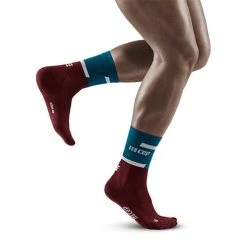 CEP Men's The Run Compression Mid Cut Socks 4.0 - Petrol/Dark Red 7 CEP Men's The Run Compression Mid Cut Socks 4.0 - Petrol/Dark Red