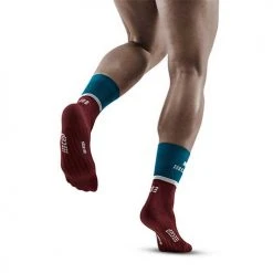 CEP Men's The Run Compression Mid Cut Socks 4.0 - Petrol/Dark Red 8 CEP Men's The Run Compression Mid Cut Socks 4.0 - Petrol/Dark Red