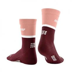 CEP Women's The Run Compression Mid Cut Socks 4.0 - Rose/Dark Red