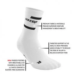 CEP Men's The Run Compression Mid Cut Socks 4.0 - White 9 CEP Men's The Run Compression Mid Cut Socks 4.0 - White