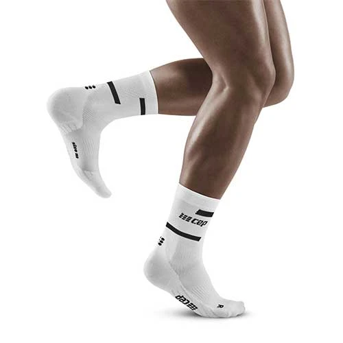 CEP Men's The Run Compression Mid Cut Socks 4.0 - White 3 CEP Men's The Run Compression Mid Cut Socks 4.0 - White