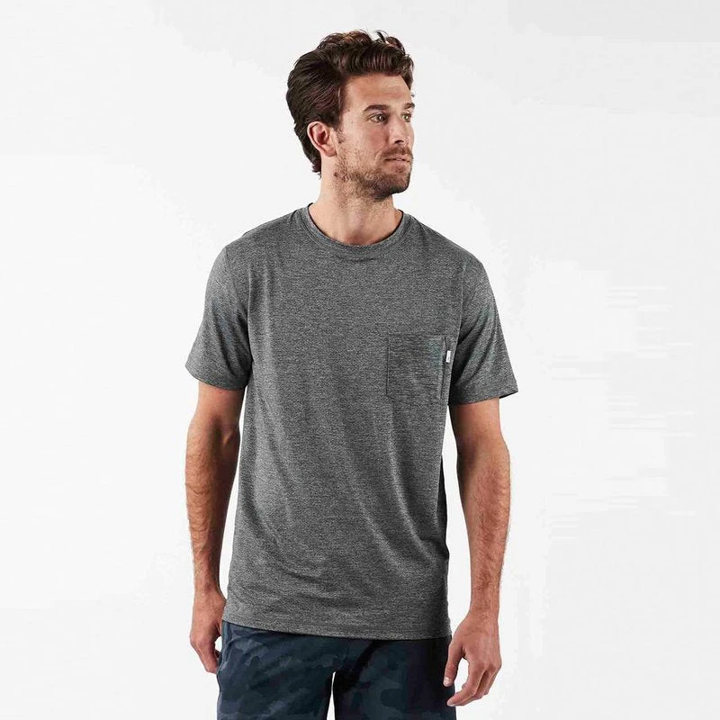 Vuori Men's Tradewind Performance Tee - Heather Grey 2 Vuori Men's Tradewind Performance Tee - Heather Grey