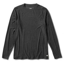 Vuori Men's Long Sleeve Strato Tech Tee - Charcoal Heather Tops