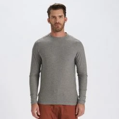 Vuori Men's Long Sleeve Strato Tech Tee - Heather Grey Apparel